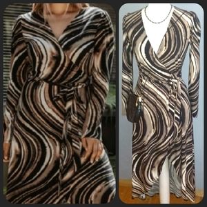 NWT Veronica M. Jersey Wrap Maxi Dress